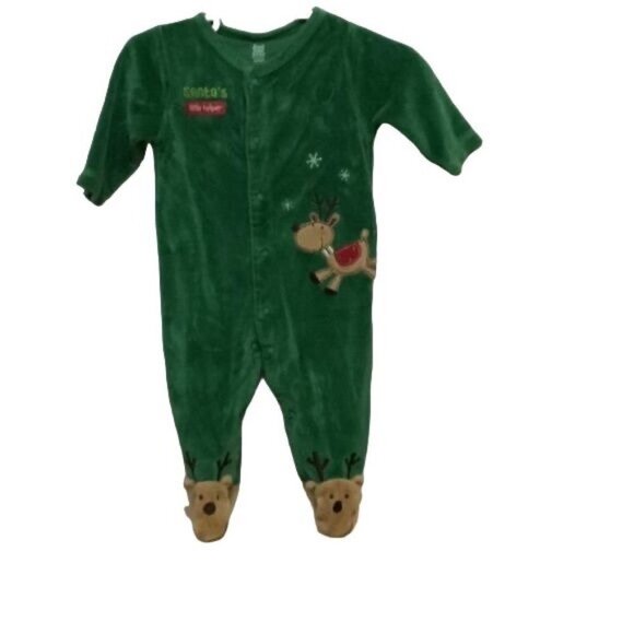 JUST One Year Green Christmas Sleeper 12-18 Months - Picture 1 of 4